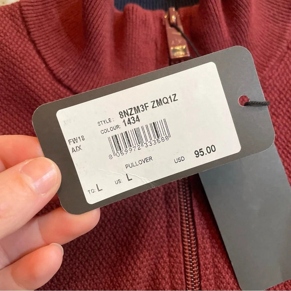 NWT Armani Exchange Cotton Burgundy Pullover Sweater Men’s Large - Picture 4 of 9